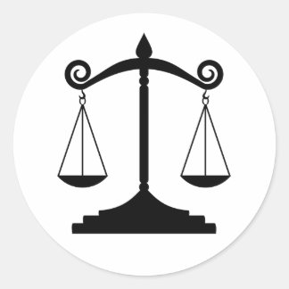Sticker Rond Échelles de justice (droit)