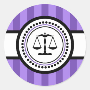 Sticker Rond Échelles de l'étiquette de rayures de justice