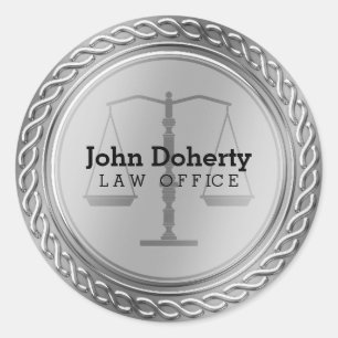 Sticker Rond Échelles élégantes personnalisables de justice