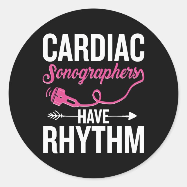 Sticker Rond Echo Sonographer Cardiographie Ultrasound Tech Car (Devant)