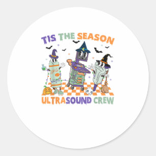 Sticker Rond Échographie d'Halloween Rétro C'est La Saison Ultr