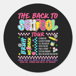 Sticker Rond Éclair Abcd Retour à l'école Tour Bruh We Ba