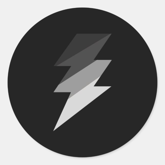 Sticker Rond Éclair argenté Tonnerre (Devant)