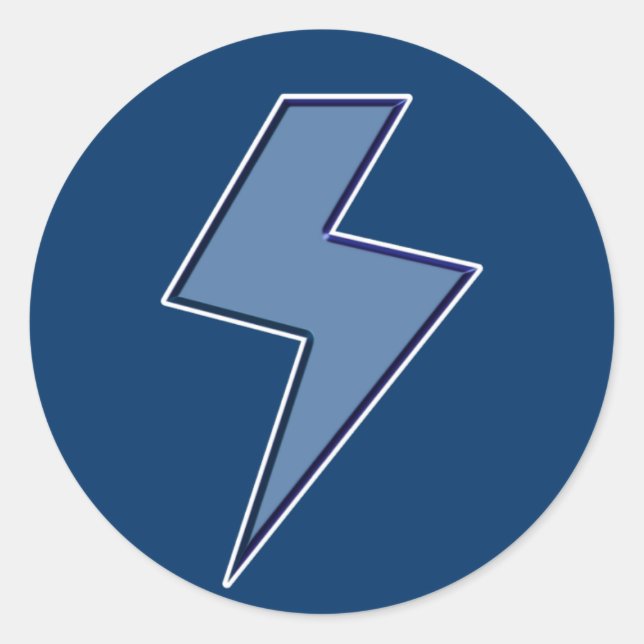 Sticker Rond Éclair Bleu (Devant)