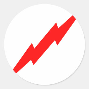 Sticker Rond Éclair rouge