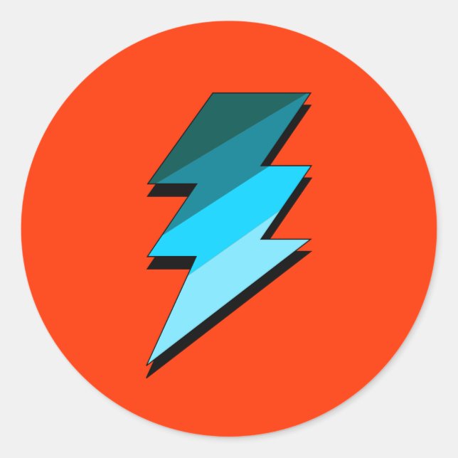 Sticker Rond Éclair turquoise Tonnerre (Devant)