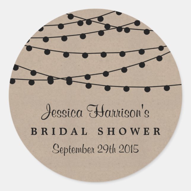 Sticker Rond Éclairage à cordes noires sur Fête des mariées Kra (Devant)