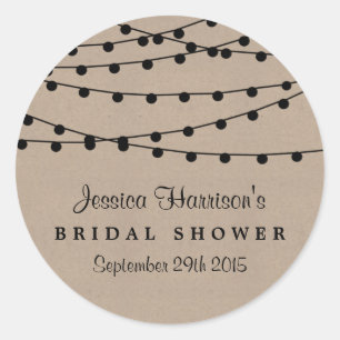 Sticker Rond Éclairage à cordes noires sur Fête des mariées Kra