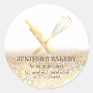 Sticker Rond Éclairage brillant rouleau pin & whisky chef boula