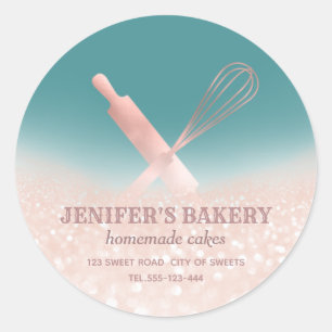 Sticker Rond Éclairage brillant rouleau pin & whisky chef boula