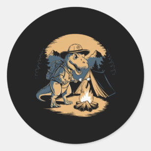Sticker Rond Éclaireurs dinosaures camping pour enfants garçons