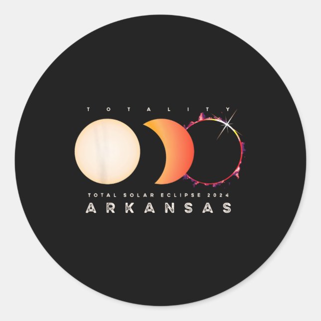 Sticker Rond Eclipse 2024 Arkansas Total Eclipse Astronomie gra (Devant)