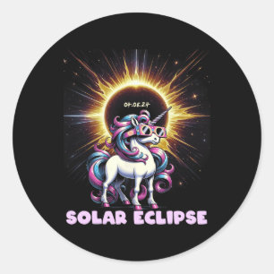 Sticker Rond Eclipse 2024 Chemise Total Eclipse 8 avril 24 Unic