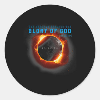 Sticker Rond Eclipse 2024 Gloire Chrétienne De Dieu Psaume 19 H