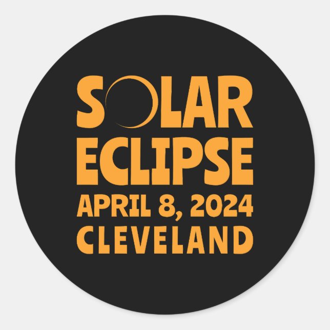 Sticker Rond Éclipse solaire 2024 Cleveland Ohio (Devant)