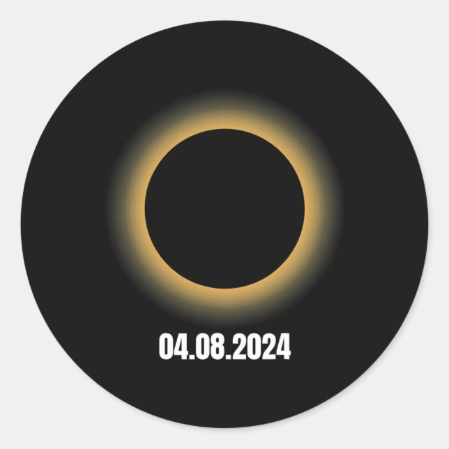 Sticker Rond Éclipse solaire 2024 Éclipse solaire totale 4.08.2 (Devant)