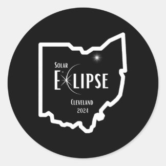 Sticker Rond Éclipse solaire 2024 Ohio Total Éclipse solaire Ni