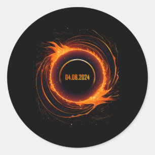 Sticker Rond Éclipse solaire 2024 Total Éclipse solaire