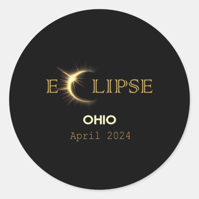 Sticker Rond Éclipse solaire 2024 Total Éclipse solaire 2024 To (Devant)