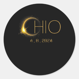 Sticker Rond Éclipse solaire 2024 Total Éclipse solaire État Oh