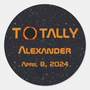 Sticker Rond Éclipse Solaire 2024 Totalement Personnelle