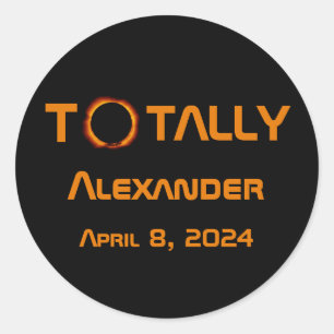 Sticker Rond Éclipse Solaire 2024 Totalement Personnelle