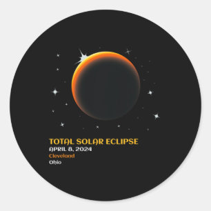 Sticker Rond Éclipse solaire 2024 Totalité 8 avril