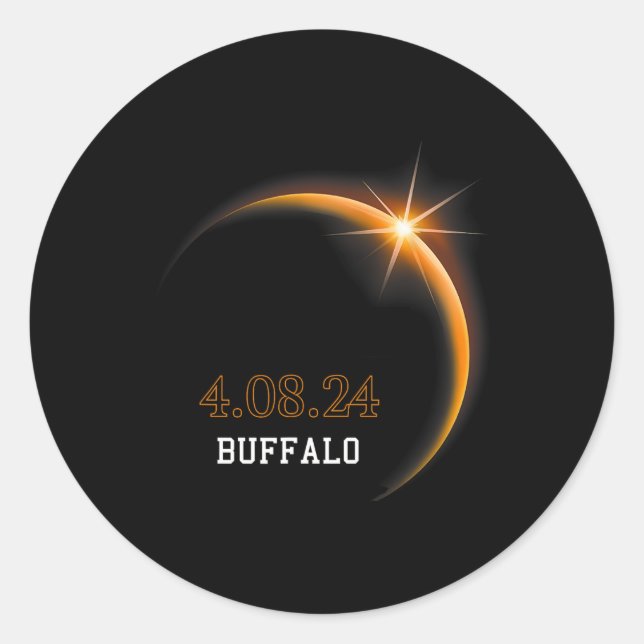 Sticker Rond Éclipse solaire 2024 Totalité de Buffalo Printemps (Devant)