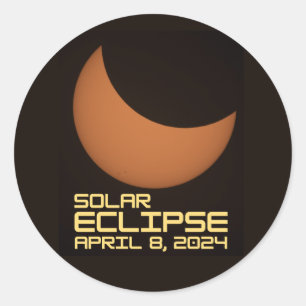 Sticker Rond Éclipse solaire 8 avril 2024