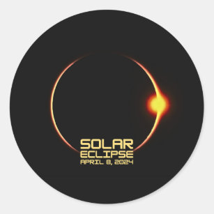 Sticker Rond Éclipse solaire 8 avril 2024