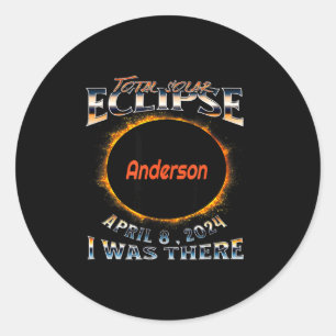 Sticker Rond Éclipse solaire Anderson Indiana Là