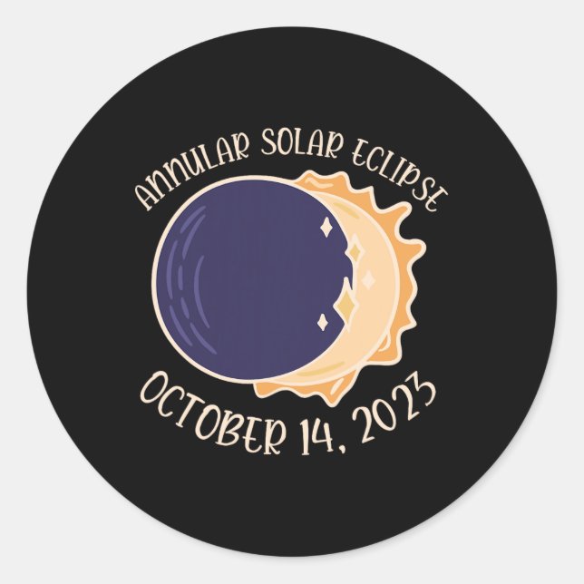 Sticker Rond Éclipse solaire annuelle 14 oct (Devant)