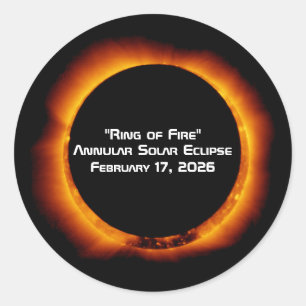 Sticker Rond Éclipse solaire annulaire de 2026