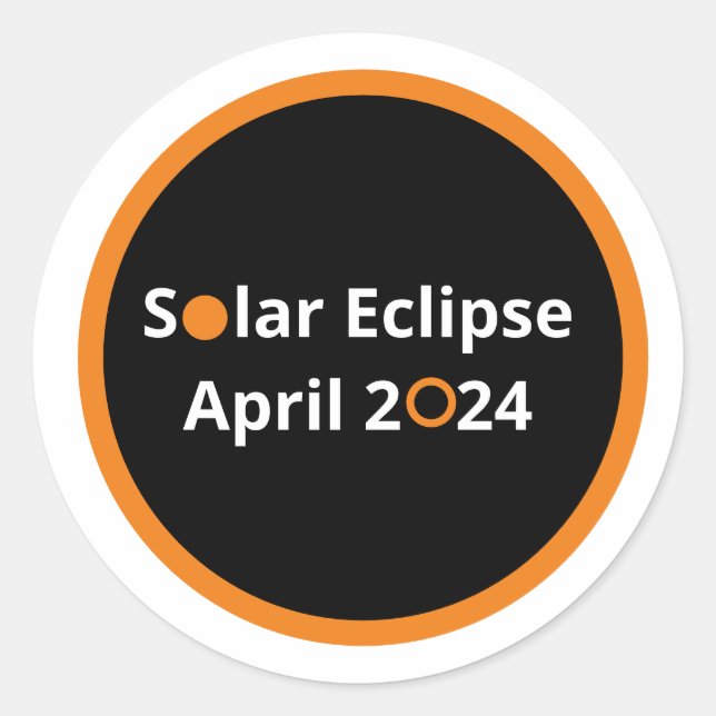 Sticker Rond Éclipse solaire avril 2024 (Devant)