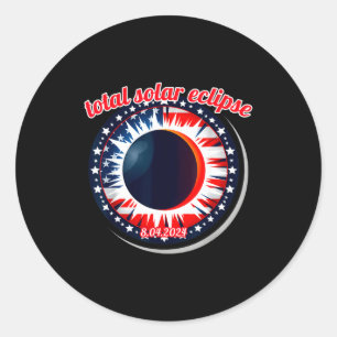 Sticker Rond Éclipse solaire d'Amérique Texas 4.8.24 éclipse so