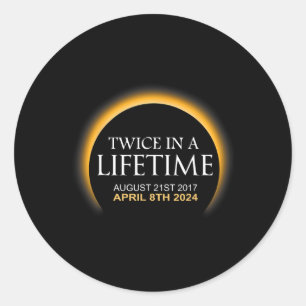 Sticker Rond Éclipse Solaire Deux Fois Au Cours De La Vie 2024