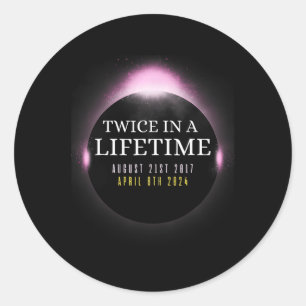 Sticker Rond Éclipse Solaire Deux Fois Dans Une Vie 2024 Total 