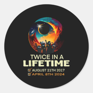 Sticker Rond Éclipse Solaire Deux Fois Durée de Vie Solaire