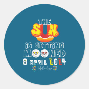 Sticker Rond Éclipse solaire du Soleil par la Lune
