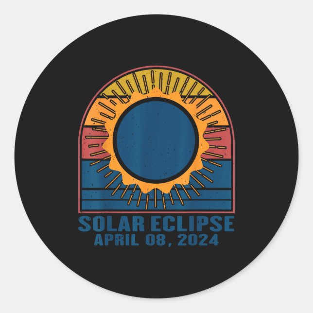 Sticker Rond Éclipse Solaire Éclipse Totale du Soleil (Devant)