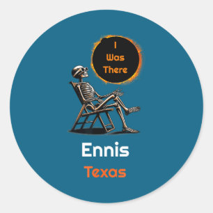 Sticker Rond Éclipse solaire Ennis Texas là-bas