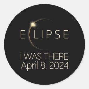Sticker Rond Éclipse Solaire J'Y Étais Avril 8 2024 Total Solai