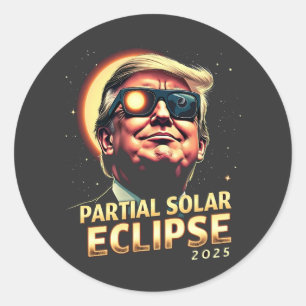 Sticker Rond Éclipse solaire partielle 2025 Trump - Inuguration