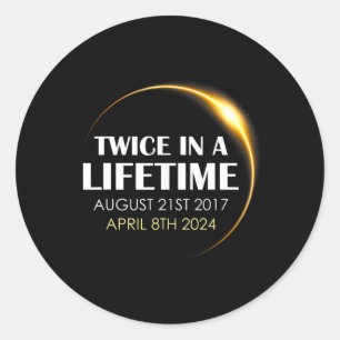 Sticker Rond Éclipse Solaire S'Amuser Deux Fois Dans La Vie 202