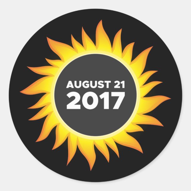 Sticker Rond Éclipse solaire totale - 08.21.2017 (Devant)