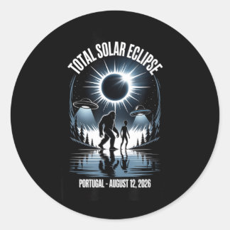 Sticker Rond Éclipse solaire totale 12 août 2026 Portugal Bigfo