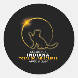 Sticker Rond Éclipse solaire totale 2024