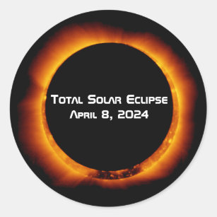 Sticker Rond Éclipse solaire totale 2024