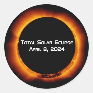 Sticker Rond Éclipse solaire totale 2024
