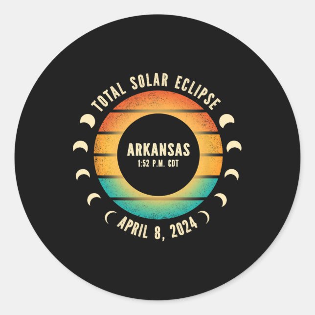 Sticker Rond Éclipse solaire totale 2024 (Devant)
